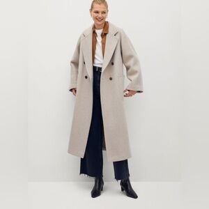 NWOT Mango Pocketed Wool Oversized Coat